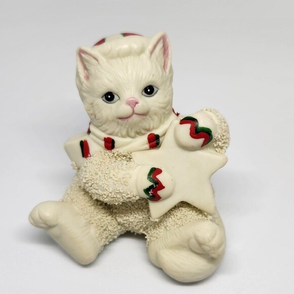 Lefton Kitty Snowflake Bisque Cats Christmas Decor Set of 3 Vintage Christmas - Picture 3 of 5